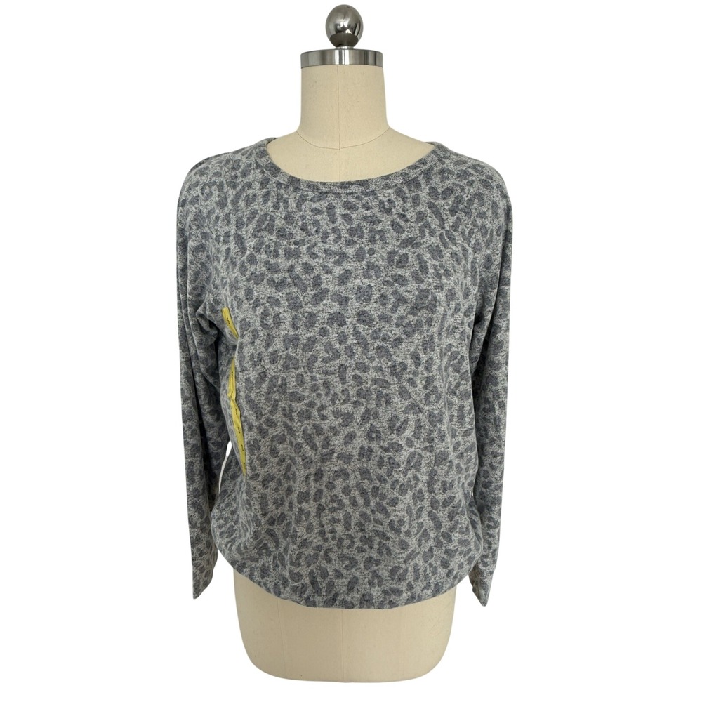 Buffalo David Bitton Womens Long Sleeve Leopard Print Soft Sweater Small NWT